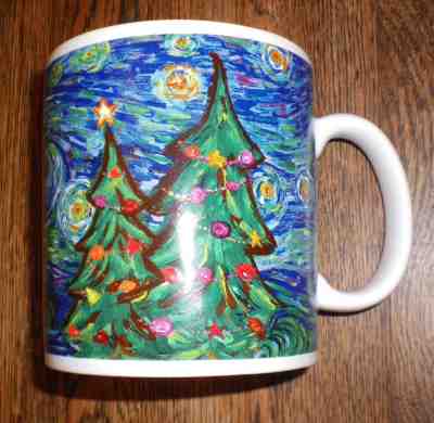 STARBUCKS BARISTA 2000 VAN GOGH "STARRY NIGHT" CHRISTMAS COFFEE MUG - Sold on eBay Nov, 4th 2018 for $14.95