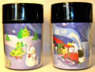 2 Starbucks Travel Mugs Short Shot  8 oz Holiday Express 2000  Snow Train - Sold on eBay Oct, 21st 2018 for $19.99