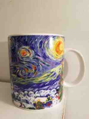 2001 STARBUCKS BARISTA  ~ VAN GOGH STARRY NIGHT MUG CHRISTMAS TREE - Sold on eBay Nov, 17th 2018 for $9.99