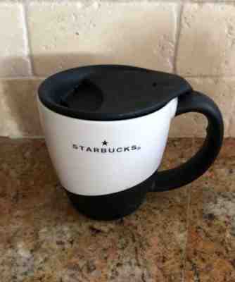 Rare 2001 Starbucks Coffee Barista Black White Plastic Travel Mug/Cup Lid Rubber - Sold on eBay Nov, 12th 2018 for $16.00