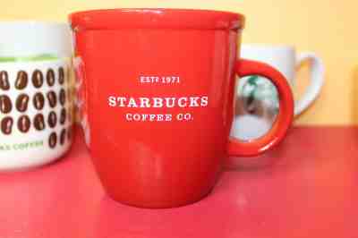 2001 STARBUCKS BARISTA Collection 18 oz Mug / Coffee Cup RED w/ White Lettering - Sold on eBay Nov, 11th 2018 for $18.65