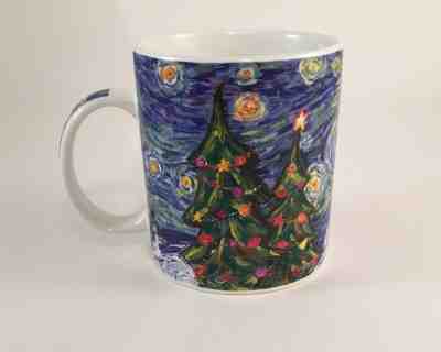 Starbucks Barista Van Gogh Starry Night Christmas Tree Holiday Coffee Mug 2001 - Sold on eBay Nov, 8th 2018 for $12.80