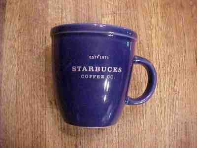 Starbucks 2001 Barista Abbey Mug 16 oz Starbucks Coffee est 1971 Deep Blue - Sold on eBay Nov, 8th 2018 for $9.99