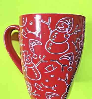 NEW  2001 Red  Christmas print  STARBUCKS BARISTA COFFEE 18 OZ/ 532 ml MUG CUP  - Sold on eBay Nov, 5th 2018 for $18.00