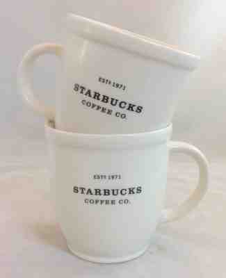 Two Starbucks Classic Coffee Mugs 18oz Large BARISTA White Est 1971 2001 & 2007 - Sold on eBay Nov, 1st 2018 for $14.00