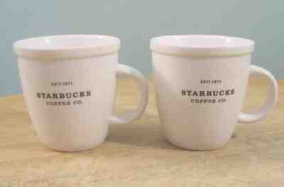 2 Starbucks Barista Coffee 2001 Abbey White 16oz Mugs Collector Items - Sold on eBay Nov, 1st 2018 for $22.19