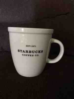 Starbucks 2001 Barista Large Mug Est. 1971 Black Lettering White Coffee - Sold on eBay Oct, 30th 2018 for $6.00