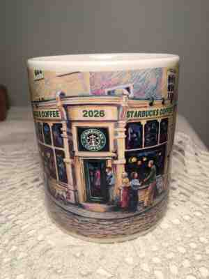 Starbucks Coffee Mug Cup Barista 2026 Victorian Marketplace 2001 - Sold on eBay Oct, 26th 2018 for $18.50