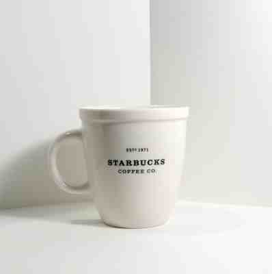 2001 Starbucks Coffee Co. Barista Mug - White Ceramic - Est'd 1971  - Sold on eBay Oct, 25th 2018 for $20.00