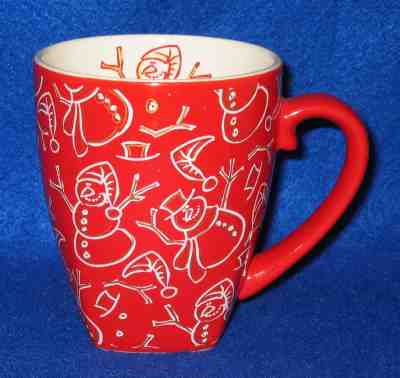 STARBUCKS 2001 Barista Red Snowmen Winter Holiday Christmas 18 oz Mug Cup EUC - Sold on eBay Oct, 11th 2018 for $19.99