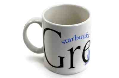 Starbucks Greece City Mug Collectors Series Blue White 16oz Cup 2002 England - Sold on eBay Nov, 14th 2018 for $10.00