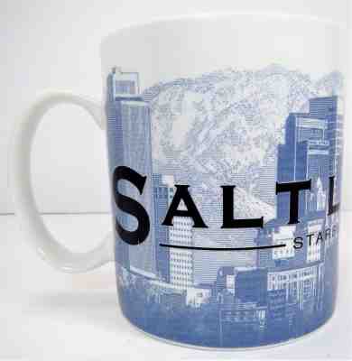 STARBUCKS  Salt Lake City Utah  Coffee Mug  Skyline Series One  Barista 2002  - Sold on eBay Nov, 5th 2018 for $23.96