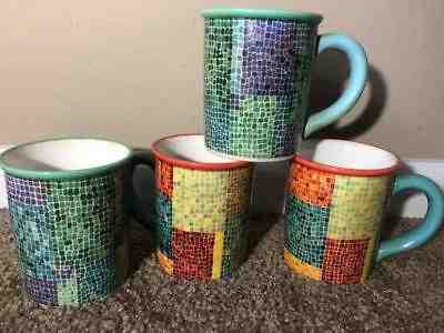 4 Four Vintage Starbucks Barista 2002 Mosaic Tile Pattern 18 oz Mug Cup Lot - Sold on eBay Nov, 5th 2018 for $72.95