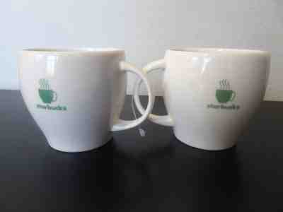 STARBUCKS 2003 Abbey II Barista Green & White Mug Steaming Cup Coffee 14oz - Sold on eBay Nov, 12th 2018 for $20.00