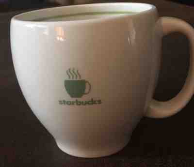STARBUCKS 2003 Barista Abbey Green & White Mug Steaming Cup Coffee - Sold on eBay Oct, 31st 2018 for $12.00