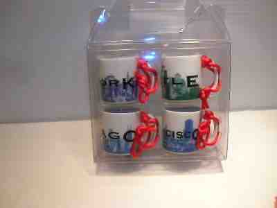 2003 STARBUCKS City Mug Ornament Set NEW YORK SEATTLE CHICAGO SAN FRANCISCO NIP - Sold on eBay Oct, 29th 2018 for $20.00