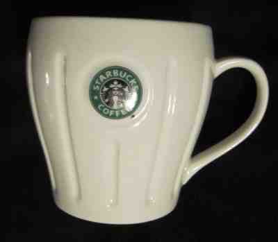 Starbucks Barista Mug White Ceramic Ribbed Pleated Siren 18oz 2003 Green LOGO - Sold on eBay Oct, 27th 2018 for $6.00