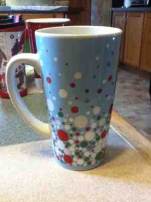 2004 Starbucks Tall Latte X-Mas Coffee Cup Blue Polka Dot Holiday Mug Original - Sold on eBay Nov, 16th 2018 for $6.00