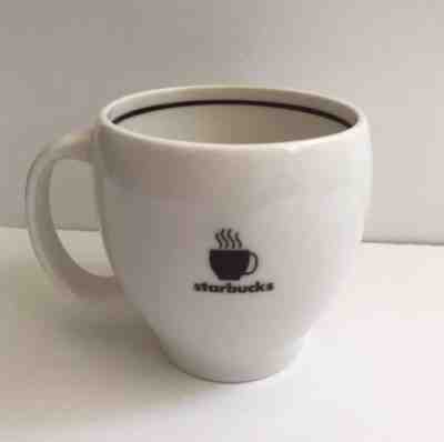 Starbucks Abbey II Barista Mug 2004 White Brown Steaming Coffee 14 Oz - Sold on eBay Nov, 12th 2018 for $6.00