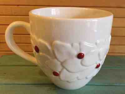 Starbucks Mug Christmas White Red Berries Holly Poinsettia 16 Oz Coffee Cup 2004 - Sold on eBay Nov, 10th 2018 for $18.50