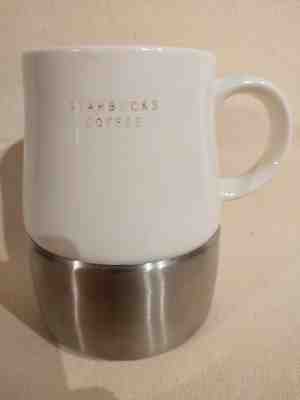 Starbucks Coffee 2004 Mug Cup Metal Bottom Weighted Non Skid Ceramic Top 14oz - Sold on eBay Nov, 4th 2018 for $18.00