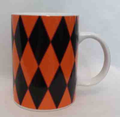 2004 Starbucks Coffee Mug Orange~Black Diamonds Harlequin Argyle~16 Oz Cup~Tea - Sold on eBay Nov, 2nd 2018 for $15.00