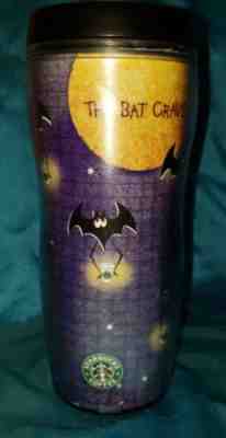 Starbucks 2004 Barista 16 oz Bat Themed Insulated Travel Tumbler Mug Cup Cracked - Sold on eBay Oct, 18th 2018 for $4.59