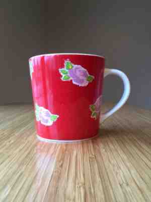 Starbucks 2004 Barista Coffee Red Mug Pink Roses Floral Cup Polka Dot Handle - Sold on eBay Oct, 18th 2018 for $14.99