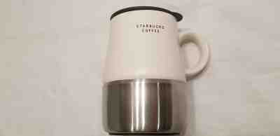 STARBUCKS COFFEE~TRAVEL CERAMIC MUG CUP STAINLESS STEEL BASE~14 oz. SIZE~2004 - Sold on eBay Oct, 18th 2018 for $21.49