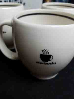 Set of 3..Starbucks 2004 Abby II White And Black Mug 4" high 3.5" wide.  - Sold on eBay Oct, 18th 2018 for $9.99