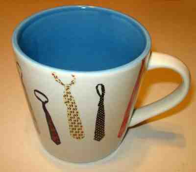 STARBUCKS Coffee Mug 14 oz Cup 2004 Daddy-O Pops Neckties Blue Interior - Sold on eBay Oct, 15th 2018 for $6.94