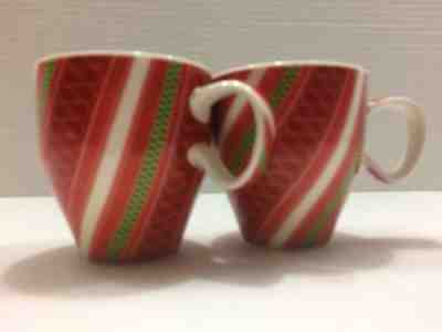 Starbucks 2005 Christmas Red Candy Cane Coffee Tea Mug Cup Set Of 2 - Sold on eBay Nov, 17th 2018 for $24.99
