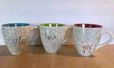2005 Starbucks Christmas Wish Holiday Love Joy Turquoise  Red Green Coffee Mug - Sold on eBay Nov, 17th 2018 for $19.99