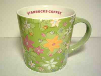Starbucks Spring Flowers Green Floral Mug Large 2005 ~ EXCELLENT Condition - Sold on eBay Nov, 8th 2018 for $4.99