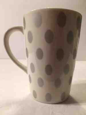 Starbucks 2005 White Silver Polka Dots  Coffee Mug/Cup 12 oz - Sold on eBay Nov, 7th 2018 for $17.00