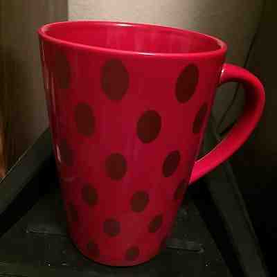 Starbucks Coffee/Tea Mug Red w/ Oval copper circles 2005 Holds 8-10 oz - Sold on eBay Oct, 23rd 2018 for $19.99