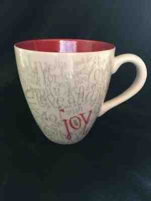 JOY MUG 2005 Starbucks Christmas Holiday Coffee red inside words outside - Sold on eBay Oct, 16th 2018 for $5.00