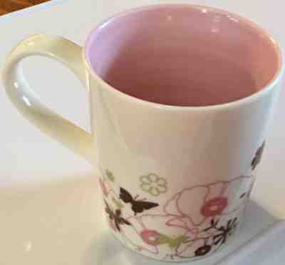 2006 Flowers Butterfly Pink Inside Pink Green Brown Starbucks Mug Cup 11 Ounces - Sold on eBay Nov, 17th 2018 for $5.00