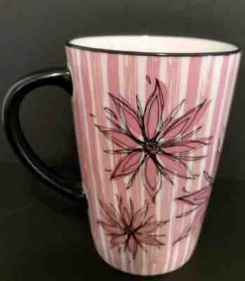 Starbucks Pink Flowers 14 Fl. White and Pink Striped Coffee/Tea Mug 2006 - Sold on eBay Nov, 14th 2018 for $8.00