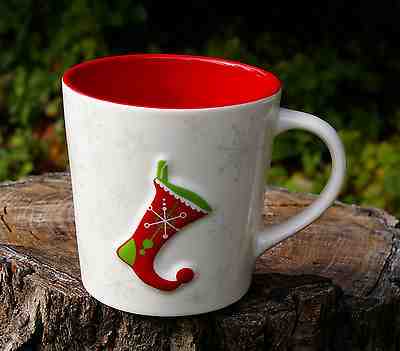 Starbucks Coffee Company Christmas Holiday 2006 Stocking 17oz Mug Red Inside - Sold on eBay Nov, 11th 2018 for $32.00