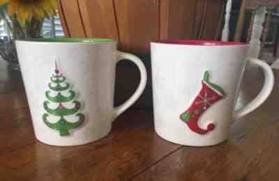 NEW 2006 STARBUCKS HOLIDAY CHRISTMAS TREE & STOCKING SNOWFLAKE MUG CUP 2PC. 17OZ - Sold on eBay Nov, 11th 2018 for $33.96