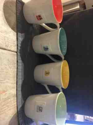 STARBUCKS SET OF 4 -14 OZ COFFEE MUGS 2006 BEAN, PRESS, BREW, STEEP - Sold on eBay Nov, 9th 2018 for $59.99