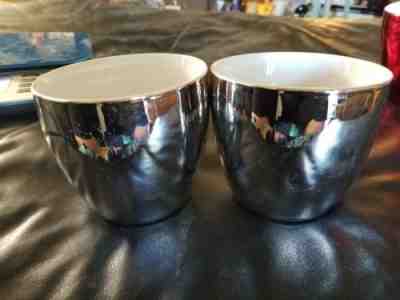 LOT 2 Starbucks 2007 “Holiday” Shiny Silver Coffee Mug Cup 16oz -  - Sold on eBay Nov, 17th 2018 for $9.00