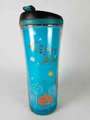 Starbucks Coffee Travel Tumbler Mug Halloween Boo Pumpkins 2007 - Sold on eBay Nov, 15th 2018 for $18.19
