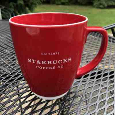 Starbucks 2007 Abbey Christmas Holiday Coffee Mug 18 Fl Oz Red with White Trim - Sold on eBay Nov, 15th 2018 for $20.00
