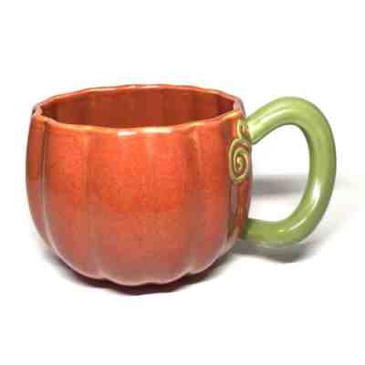 Starbucks 2007 Green Twisted Vine & Orange Pumpkin 13 Oz Coffee Tea Cocoa Mug - Sold on eBay Nov, 15th 2018 for $11.00