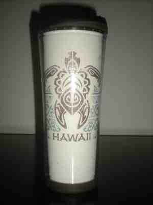 hawaii STARBUCKS VENTI TUMBLER w/ FLIP-TOP LID ~turtle tribal COFFEE TEA cup mug - Sold on eBay Nov, 15th 2018 for $19.95