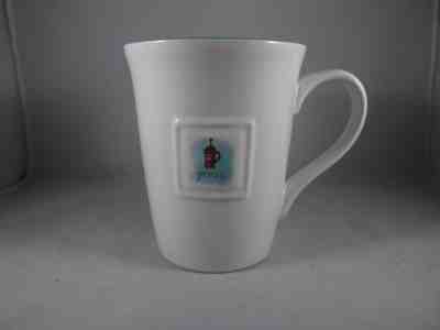 Starbucks 2007 "Press" White Teal Coffee Cup Mug 14 Oz - Sold on eBay Nov, 13th 2018 for $8.00