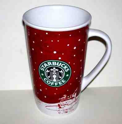 Starbucks Collectible Holiday 2007 Red & White Coffee Mug 16 Oz.  - Sold on eBay Nov, 13th 2018 for $9.85