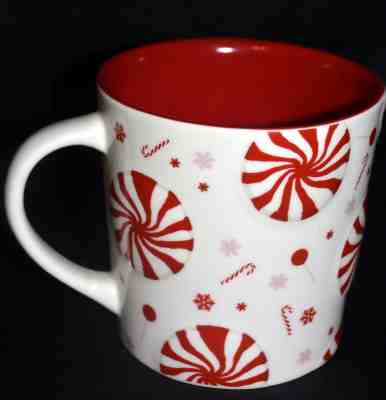 Starbucks 2007 Peppermint Holiday Mug Large 16 oz. Embossed Candy Christmas Red - Sold on eBay Nov, 13th 2018 for $19.99
